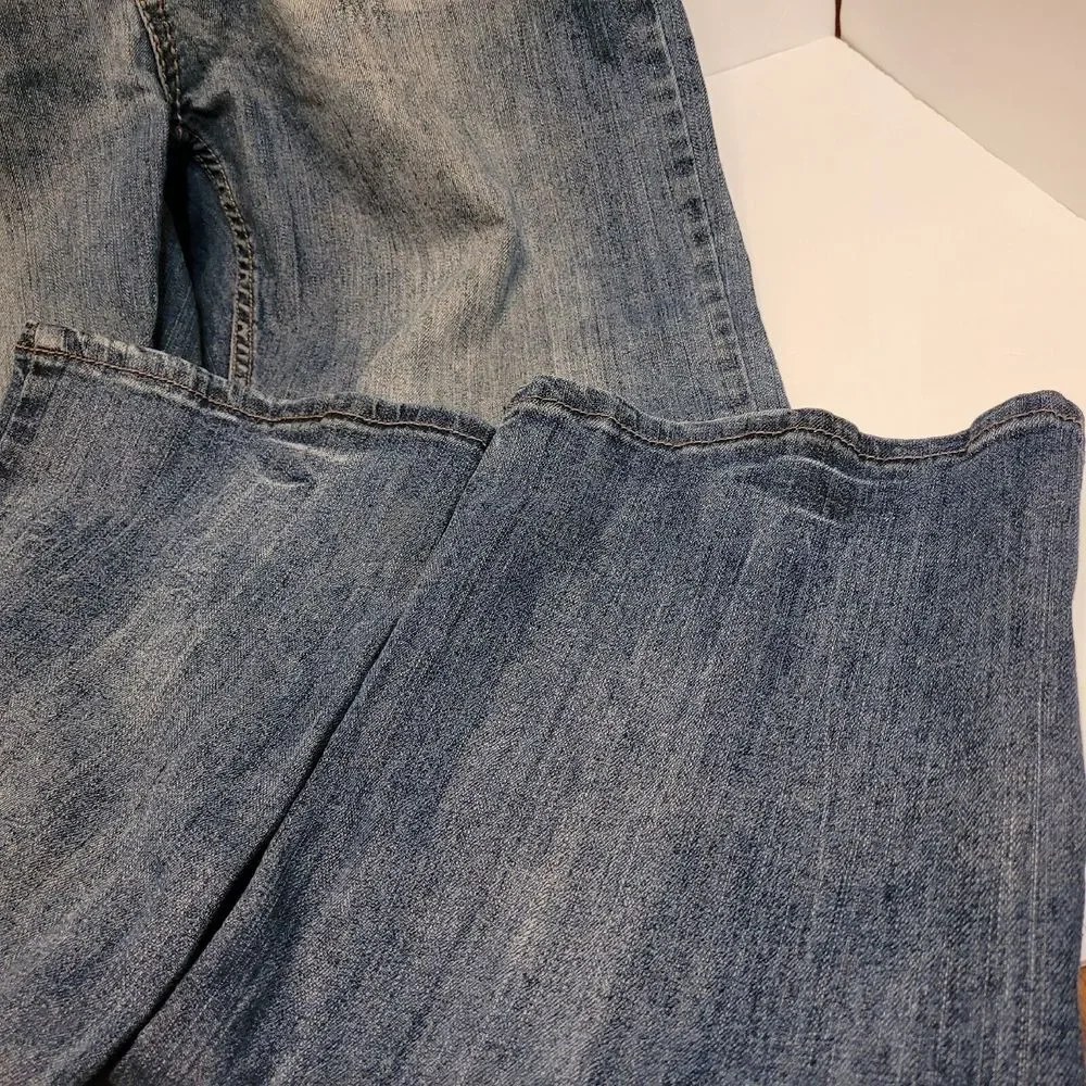 Flypaper Jeans Mens 34x31 Bootcut Mid Rise Embroidered Medium Wash Denim Blue‎